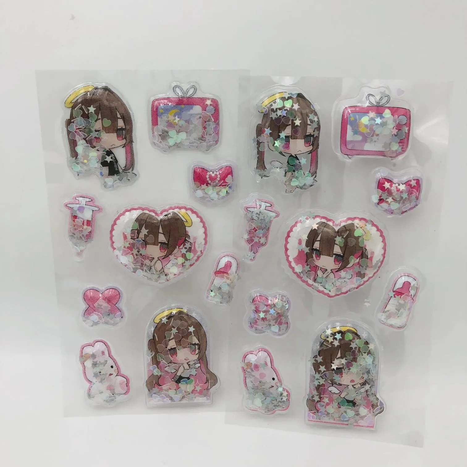 Shaker-klistremerker med paljetter